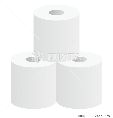 重ねたトイレットペーパー 重ねたトイレットペーパー 128650879