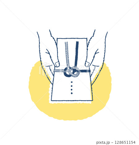 不祝儀袋を差し出す手元 128651154