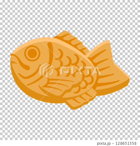 たい焼き(フラットアイソメトリックイラスト) たい焼き(フラットアイソメトリックイラスト) 128651558