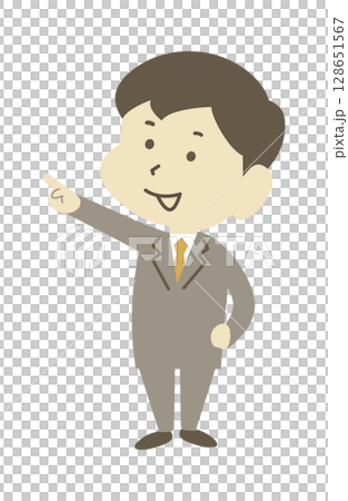 スーツを着て指さしする男性 128651567