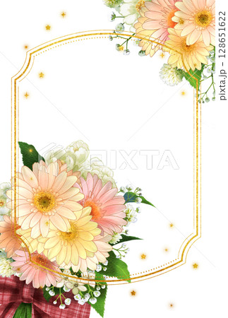 ガーベラの花束のおしゃれなフレーム ガーベラの花束のおしゃれなフレーム 128651622