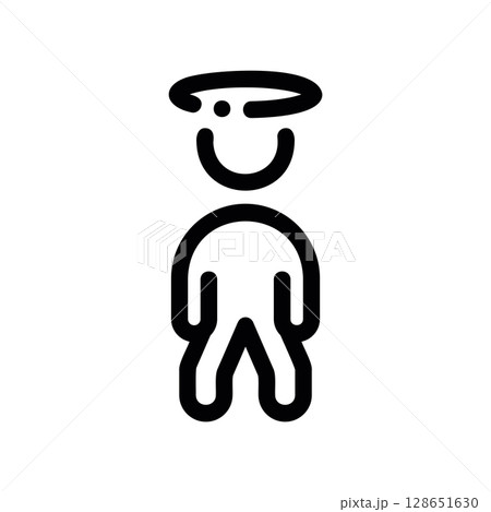 Line art icon of a person feeling dizzy with a halo effect 128651630