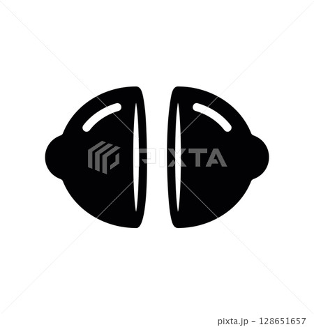 Lemon or Lime Fruit Cut in Half, Two Pieces Side by Side Lemon or Lime Fruit Cut in Half, Two Pieces Side by Side 128651657