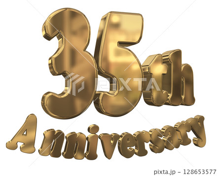 3DCG文字「35th Anniversary/35周年マークキラキラ」 3DCG文字「35th Anniversary/35周年マークキラキラ」 128653577