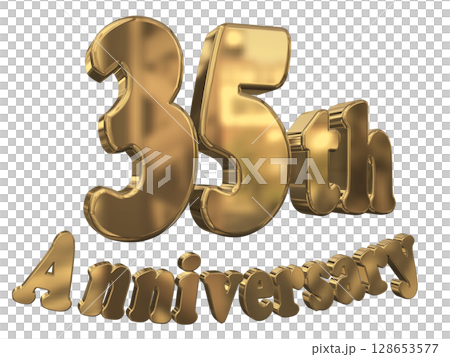 3DCG文字「35th Anniversary/35周年マークキラキラ」 3DCG文字「35th Anniversary/35周年マークキラキラ」 128653577
