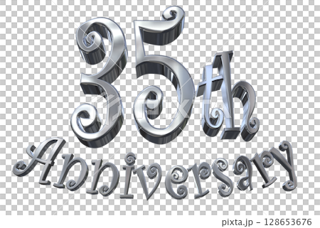 3DCG text "35th Anniversary/35th Anniversary Mark Sparkle" 128653676