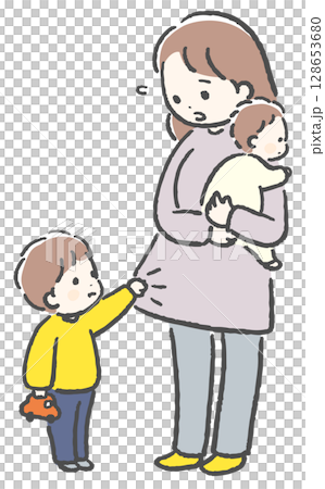 上の子の赤ちゃん返りに困るママ 128653680