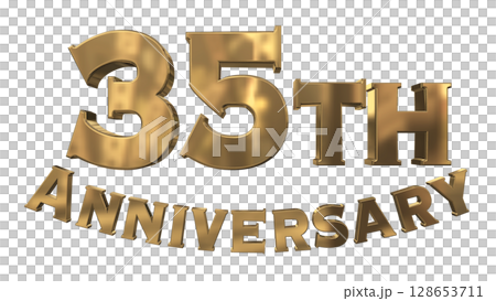 3DCG text "35th Anniversary/35th Anniversary Mark Sparkle" 128653711