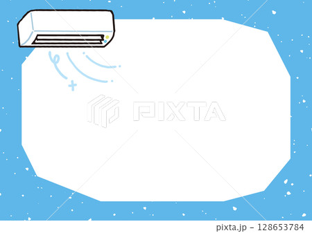 エアコンがあるの涼しいテクスチャーのあるフレーム 128653784