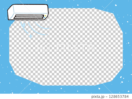 エアコンがあるの涼しいテクスチャーのあるフレーム 128653784