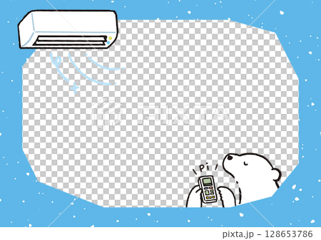 Cool textured frame with air conditioner and polar bear 128653786