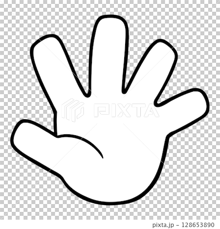 Rock-paper-scissors, palm, monochrome 128653890