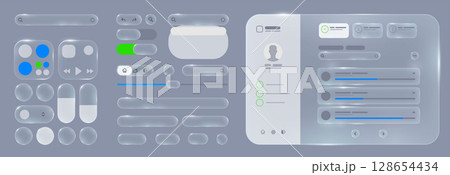 Futuristic UI Design with Glassmorphic Elements Futuristic UI Design with Glassmorphic Elements 128654434