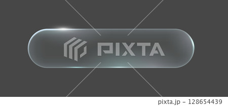 Glossy Transparent Glass Button on Dark Background Glossy Transparent Glass Button on Dark Background 128654439