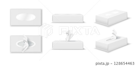 Set of Tissue Box Mockups in Various Angles 128654463