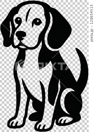 比格犬黑色剪影圖 128654513