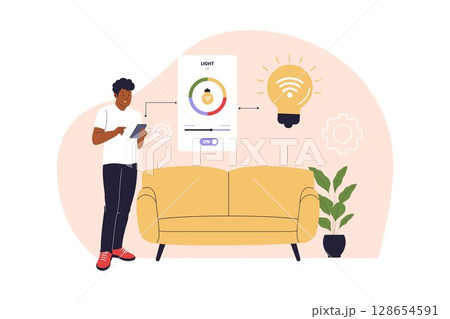 Controlling Smart Light via Mobile App 128654591