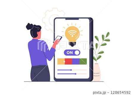 Smart Light Control via Smartphone 128654592