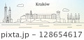 Krakow city skyline with main landmarks 128654617