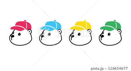 Bear vector polar bear cap hat rgb color icon teddy panda cartoon character doodle logo illustration symbol design Bear vector polar bear cap hat rgb color icon teddy panda cartoon character doodle logo illustration symbol design 128654677