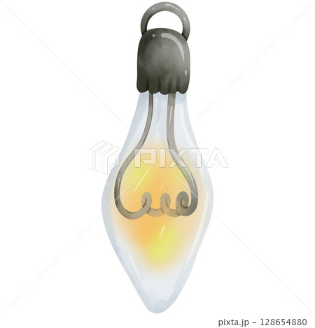 Hand painted watercolor Christmas lights decorations 128654880