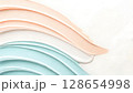 Abstract Swirls of Creamy Cosmetic Textures in Peach, White, and Blue 128654998