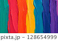 Textured vertical paint strokes in vibrant rainbow colors create a striking abstract background 128654999
