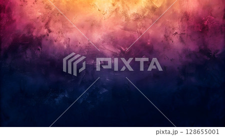 Textured abstract background with gradient of warm orange, pink, purple, and dark blue hues Textured abstract background with gradient of warm orange, pink, purple, and dark blue hues 128655001