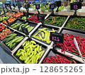 Close up Lots of Vegetables in the Produce aisle at a Supermarket. 128655265