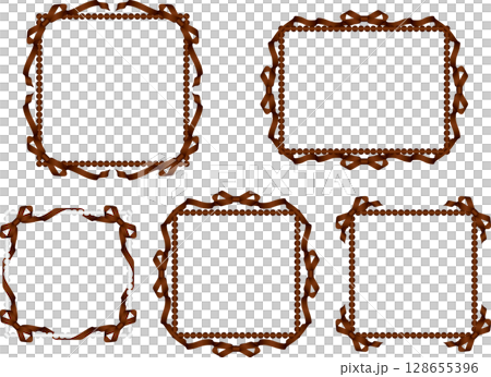 Ribbon, beads F, m18 brown 128655396