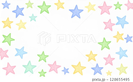 《AI画像》ポップな星柄の背景素材 《AI画像》ポップな星柄の背景素材 128655495