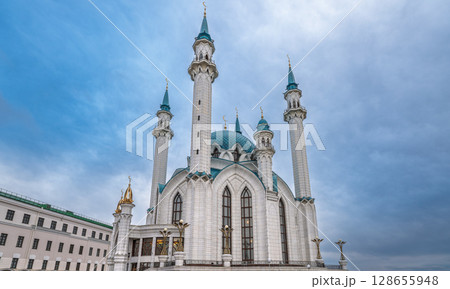 Kul Sharif mosque in Kazan Kremlin, Tatarstan, Russia. It is tourist attraction of Kazan. 128655948