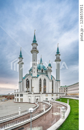 Kul Sharif mosque in Kazan Kremlin, Tatarstan, Russia. It is tourist attraction of Kazan. 128655951
