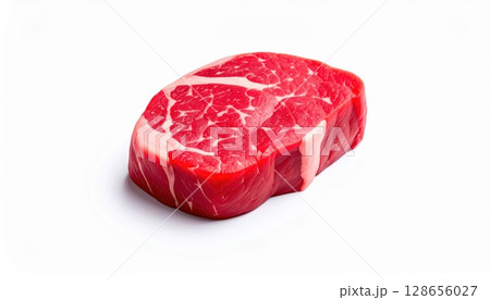 《AI画像》白背景に置かれたステーキ肉 《AI画像》白背景に置かれたステーキ肉 128656027