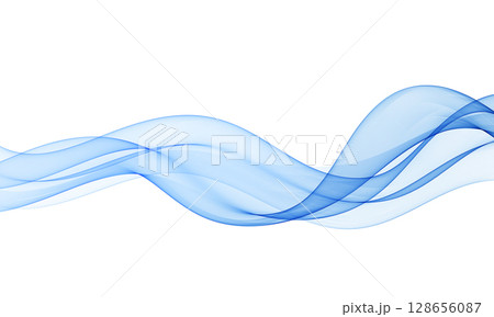 Light blue abstract waves on white background 128656087