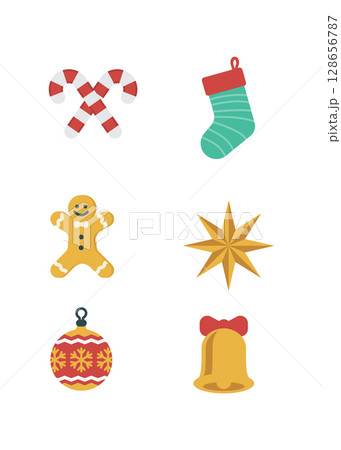 Christmas element collection on white background stock illustration 128656787