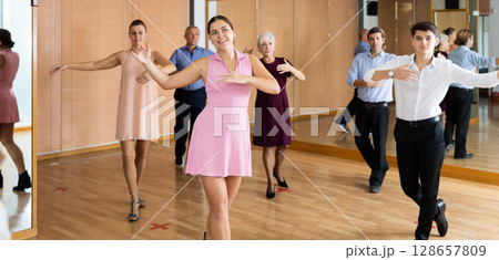 young woman dances paso doble young woman dances paso doble 128657809