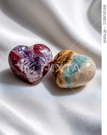 2つのハート型の石 AI画像 2つのハート型の石 AI画像 128658166
