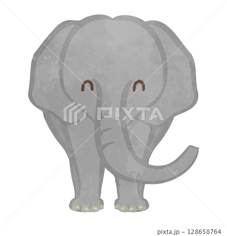 笑顔のかわいい象のイラスト 128658764