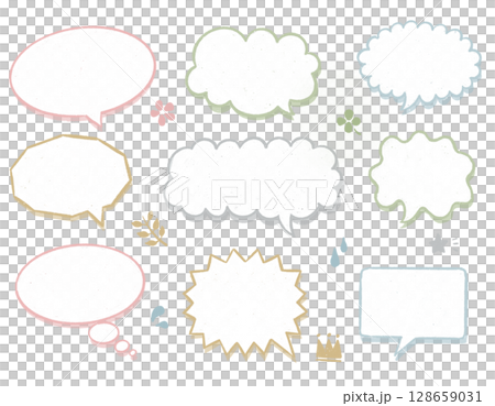Soft color speech bubble template | Speech bubble template | Frame material for SNS, advertising, and presentations Soft color speech bubble template | Speech bubble template | Frame material for SNS, advertising, and presentations 128659031