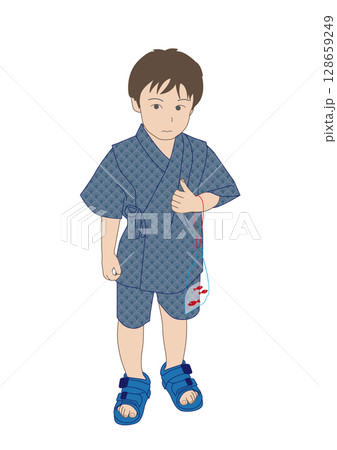 夏祭りで浴衣を着た男の子 夏祭りで浴衣を着た男の子 128659249