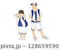 夏休みの兄弟お出かけ 128659590