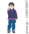 春花を持って男の子 128659897