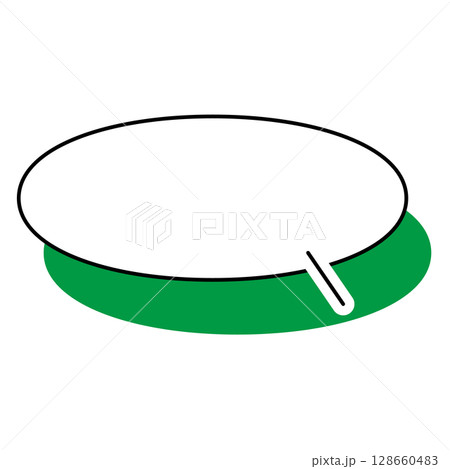 シンプルな吹き出しのイラスト　横長　楕円形 128660483