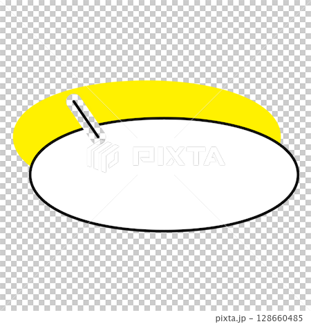 Simple speech bubble illustration, horizontal, oval 128660485