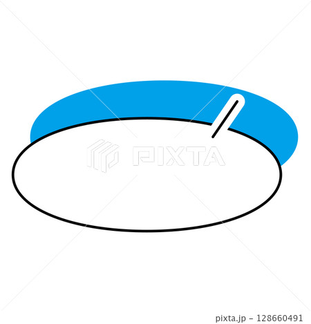 シンプルな吹き出しのイラスト　横長　楕円形 128660491