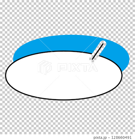 シンプルな吹き出しのイラスト　横長　楕円形 128660491