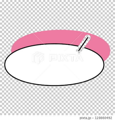 シンプルな吹き出しのイラスト　横長　楕円形 128660492