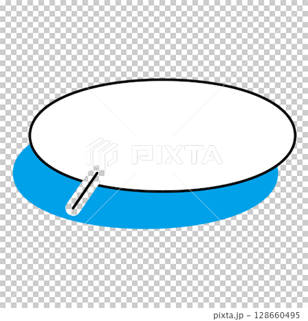 シンプルな吹き出しのイラスト　横長　楕円形 128660495