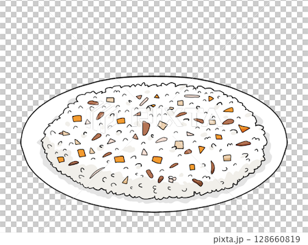 塩チャーハンのイラスト 128660819